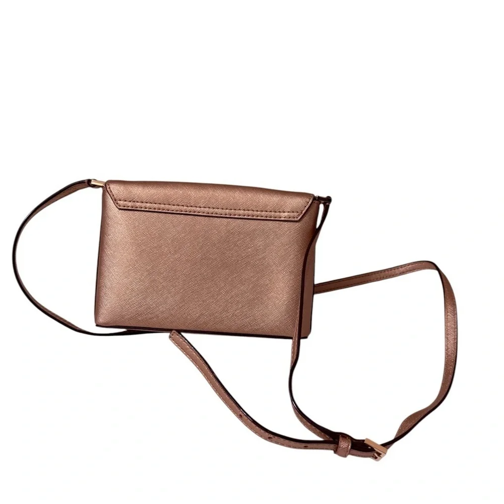Elegant Kate Spade Newbury Land  Rose Gold Leather Cross Body Bag